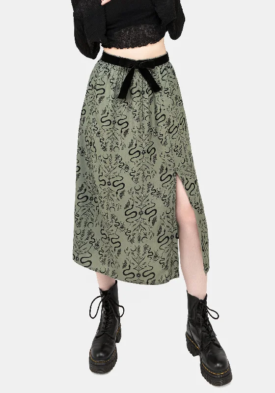 Dominion Snake Print Midi Skirt