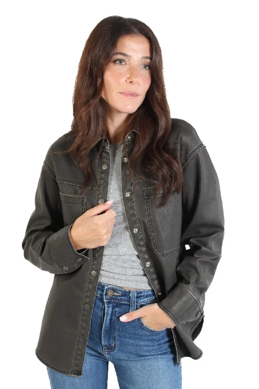 Aliska Faux Leather Shirt