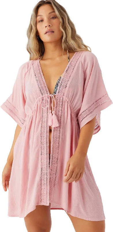 Wilder Woven Short Sleeve Short Coverup Dress - Women's|-|Robe cache-maillot courte tissée à manches courtes Wilder - Femme