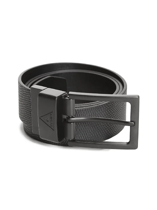 Reversible Snakeskin-Embossed Belt