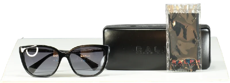 Ralph Lauren Shiny Black Gradient Grey Butterfly RA5274 Sunglasses in case